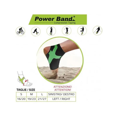 Orione 489 Cavigliera Con Taping Integrato Power Band Nero Sinistro L