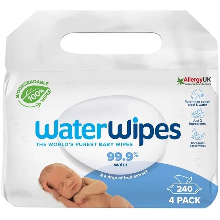 Waterwipes Salviette Neonato Biodegradabili 240 Pezzi ( 4x60pz)