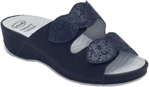CALZATURA NIVES 2 STRAPS 25 SYNTHETIC LAM+PRINTED SUEDE W NAVY BLUE 39