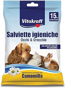 Vitakraft Salviette Igieniche Occhi E Orecchie per Cani e Gatti E Roditori - 15 Pz - Vitakraft Salviette Igieniche Occhi E Orecchie per Cani e Gatti E Roditori - 15 Pz