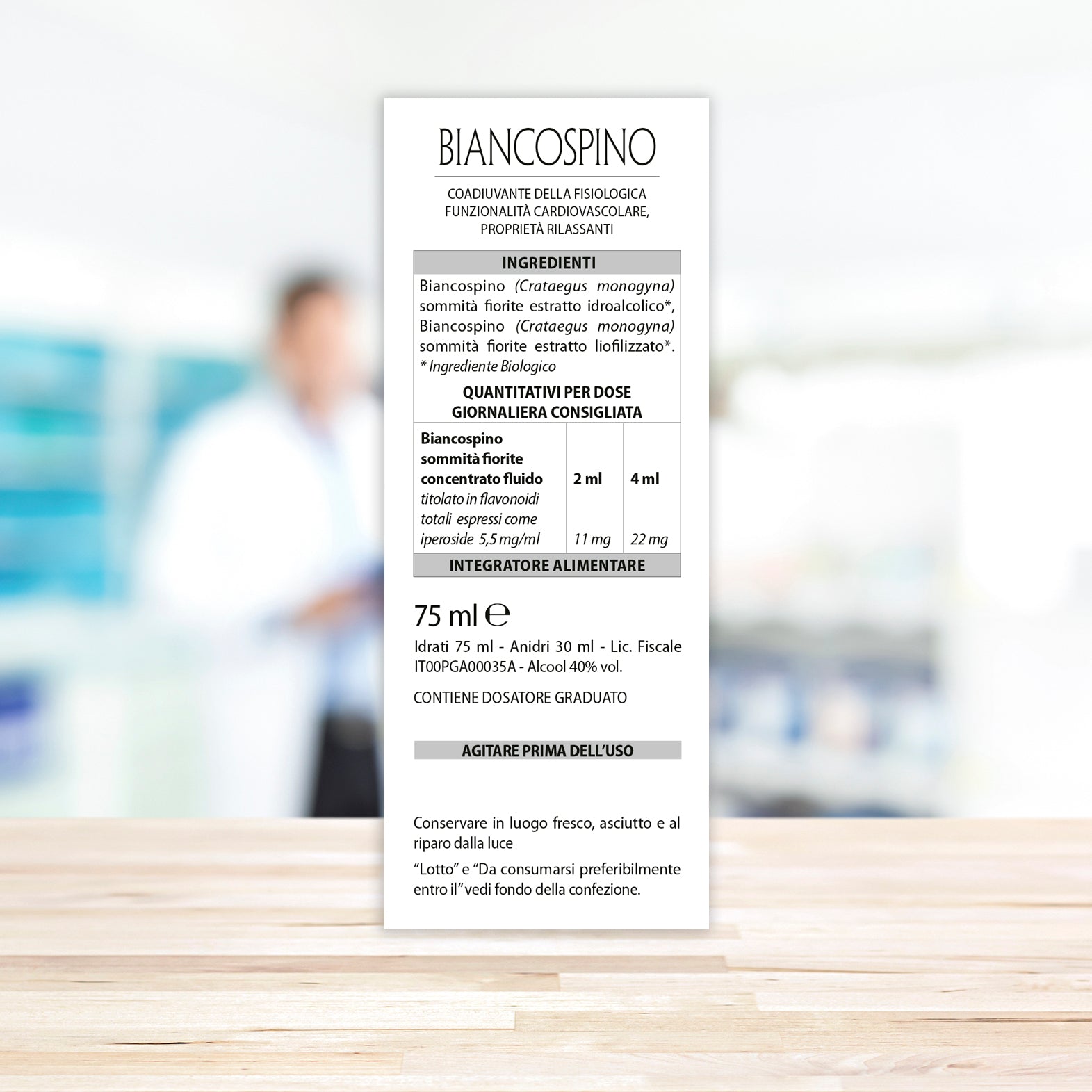Biancospino - Concentrato fluido Monoconcentrato Gocce 75 Ml