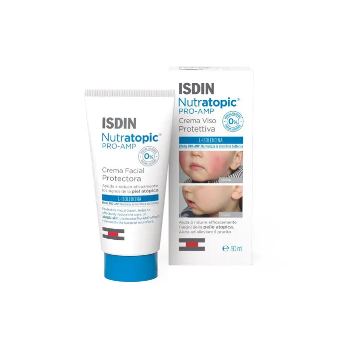 ISDIN Nutratopic Pro-Amp Crema Viso Prevenzione Cura Riduzione Segni Visibili Dermatite Atopica Viso Bambino
