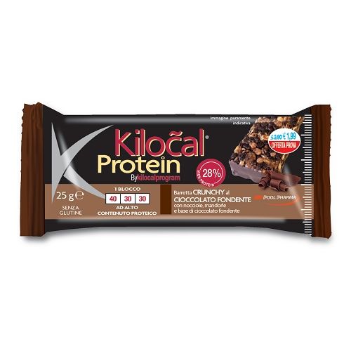 KILOCAL PROTEIN BARRETTA CIOCCOLATO FONDENTE NOCCIOLE MANDORLE 25 G - KILOCAL PROTEIN BARRETTA CIOCCOLATO FONDENTE NOCCIOLE MANDORLE 25 G