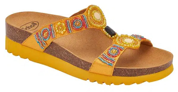 CALZATURA NEW BOGOTA' WEDGE SATIN+BEADS W TANGERINE 37