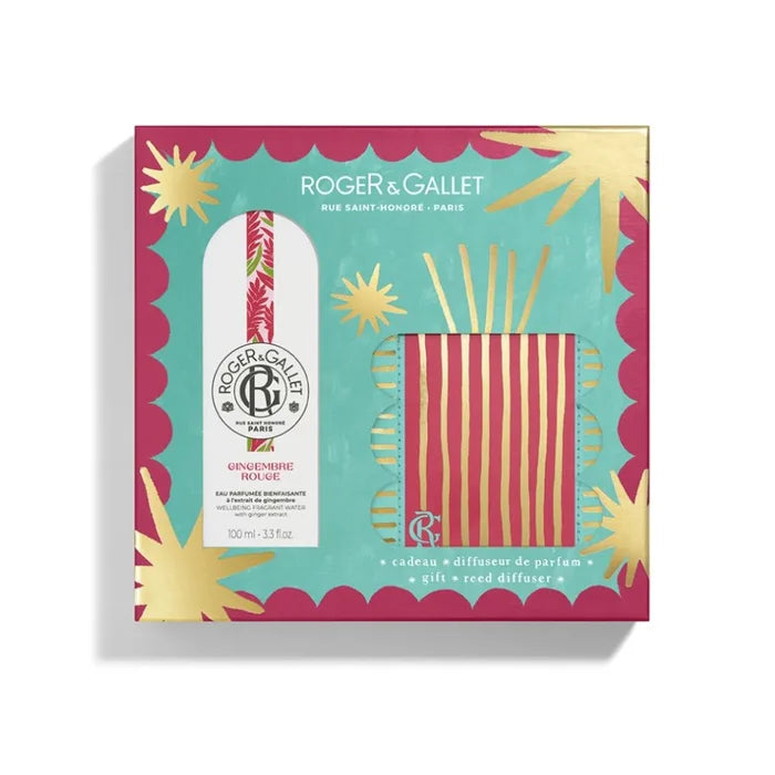 Roger&Gallet Il Grande Bazar di Natale - Cofanetto Gingembre Rouge Acqua Profumata di Benessere 100ml + Diffusore 30ml