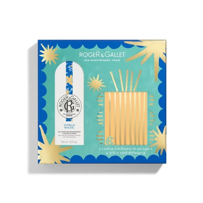 Roger&Gallet Il Grande Bazar di Natale - Cofanetto Vanille Soleil Acqua Profumata di Benessere 100ml + Diffusore 30ml