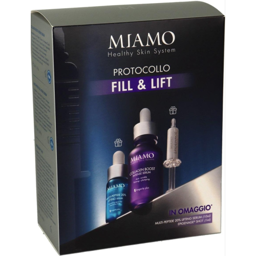 Miamo Protocollo Fill&lift - Collagen Boost 30 ml + Multi peptide 10 ml + Epigenage shot 1 ml - Ideale per rughe di tono ed espressione - Miamo Protocollo Fill&lift - Collagen Boost 30 ml + Multi peptide 10 ml + Epigenage shot 1 ml - Ideale per rughe di tono ed espressione