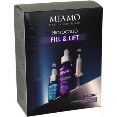 Miamo Protocollo Fill&lift - Collagen Boost 30 ml + Multi peptide 10 ml + Epigenage shot 1 ml - Ideale per rughe di tono ed espressione
