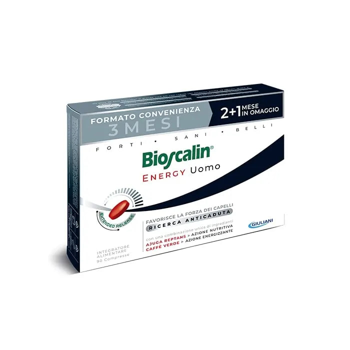 Bioscalin Energy Capelli Uomo 90 Compresse - 2 confezioni + 1 in omaggio - Trattamento 3 mesi
