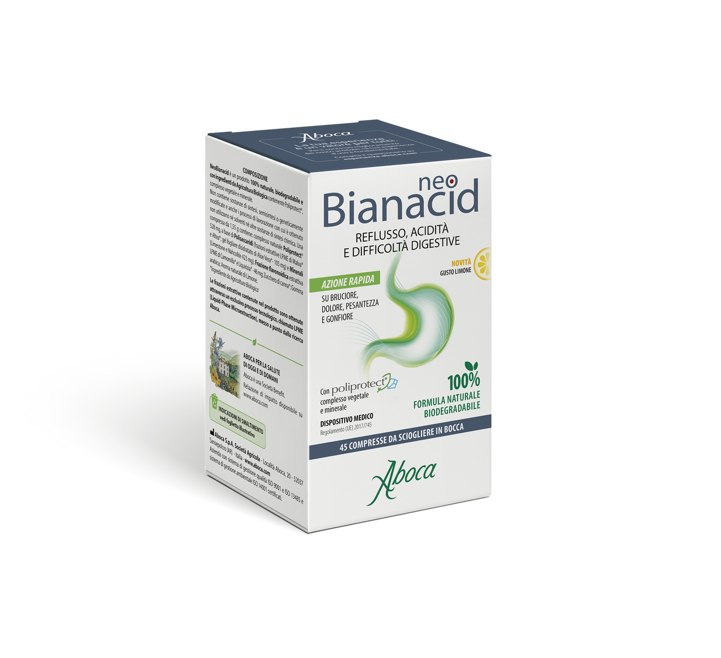 Aboca NeoBianacid 45 Compresse Masticabili Gusto Limone