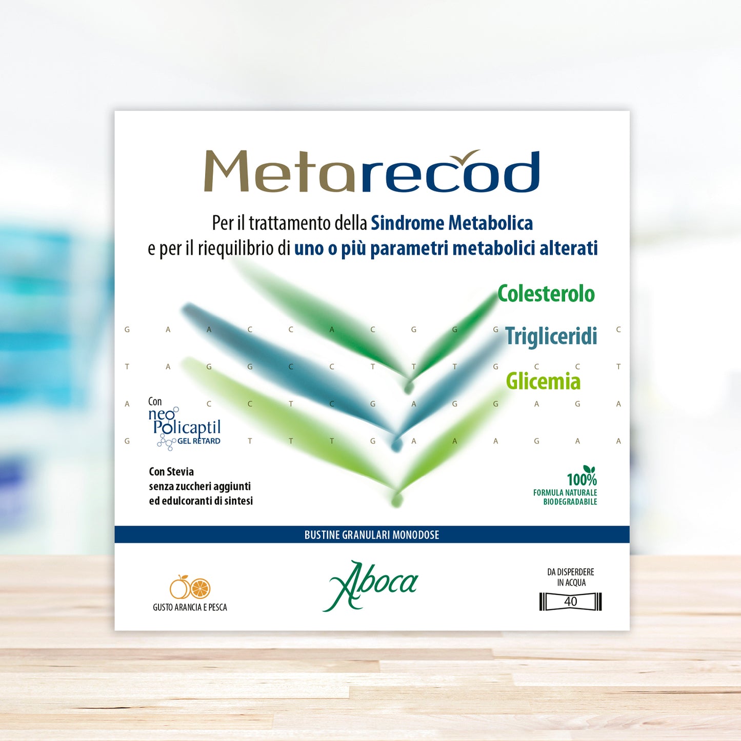 Aboca Metarecod 40 Bustine Granulari Gusto Arancia e Pesca