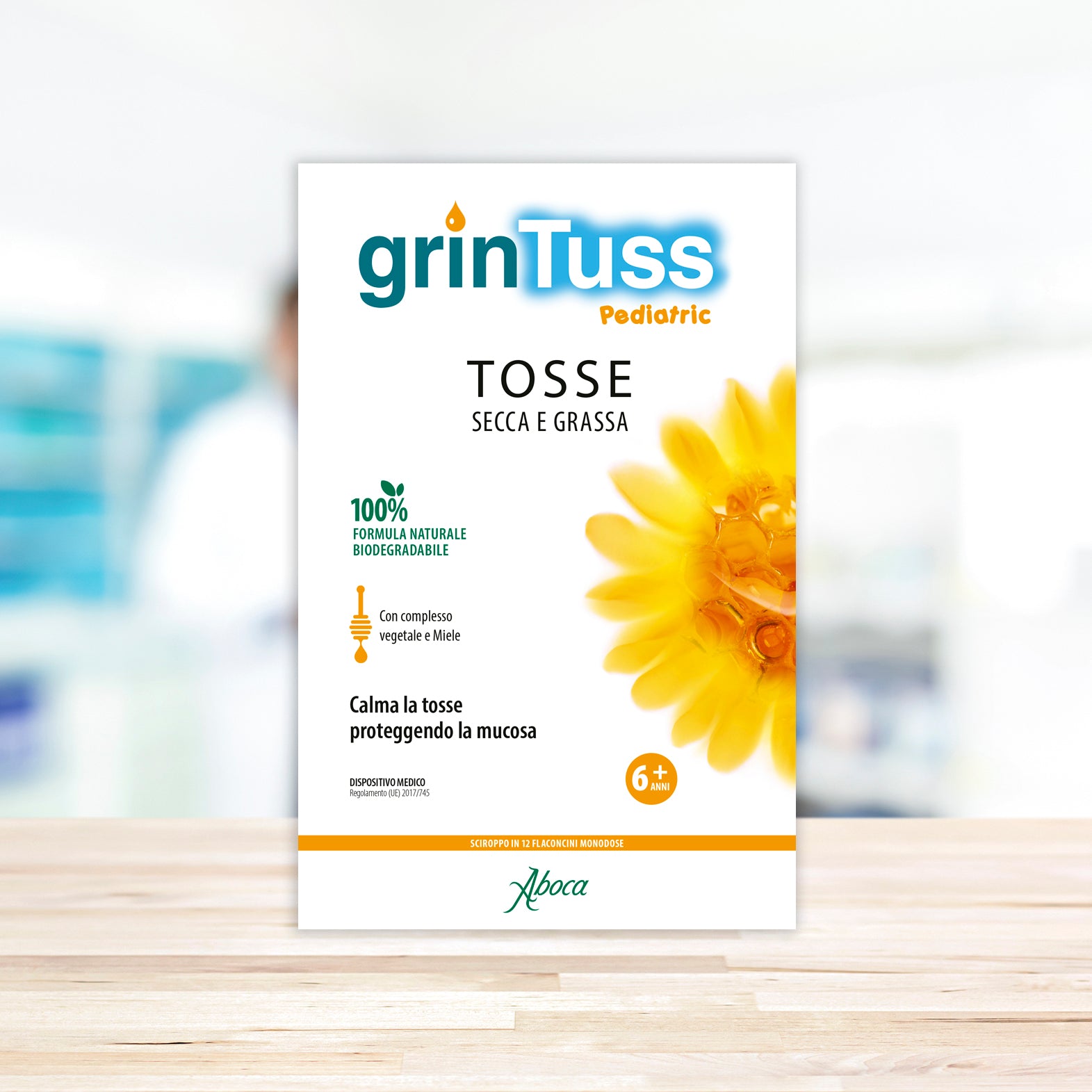 Aboca Grintuss Pediatric  sciroppo 12 Flaconcini  13,6g cadauno