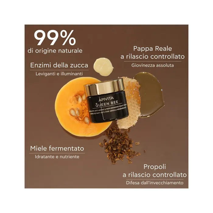 Apivita Queen Bee Night Crema Viso Notte Anti-Età Assoluta&Rimpolpante 50ml