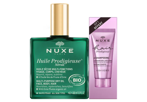 NUXE HUILE PRODIGIEUSE NEROLI 100 ML + HAIR PRODIGIEUX SHAMPOO 30 ML - NUXE HUILE PRODIGIEUSE NEROLI 100 ML + HAIR PRODIGIEUX SHAMPOO 30 ML