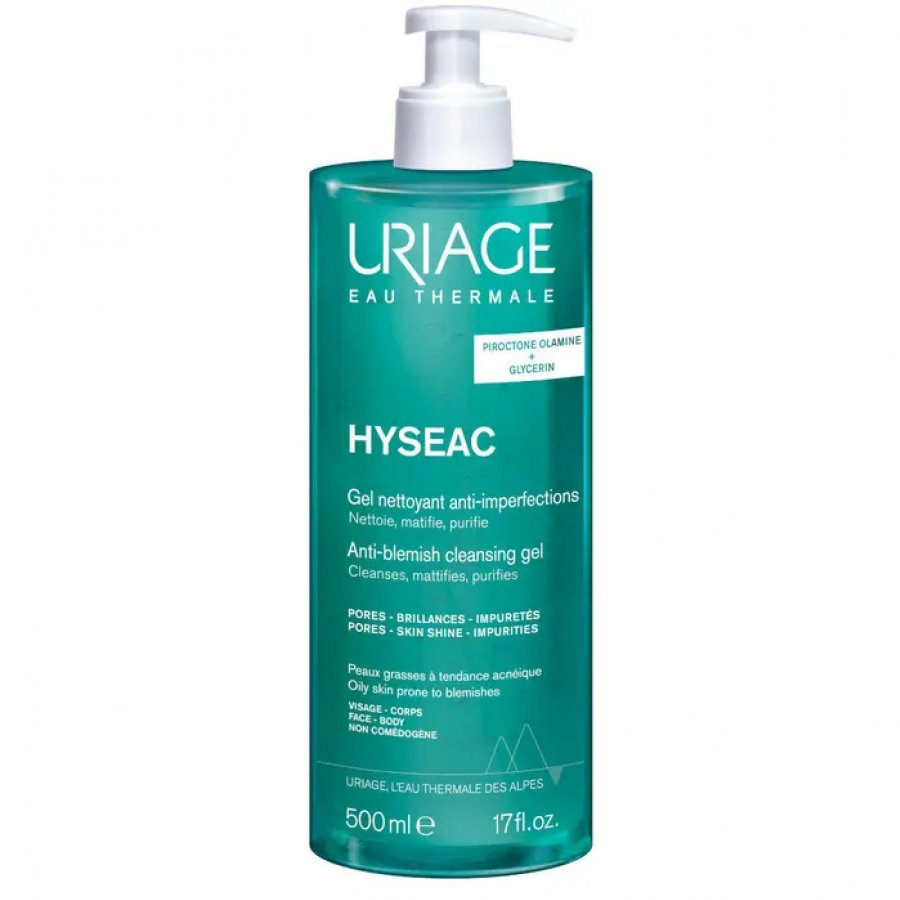 Uriage Hyséac Gel Detergente 500ml - Detergente Viso per Pelle Grassa e Acneica - Uriage Hyséac Gel Detergente 500ml - Detergente Viso per Pelle Grassa e Acneica