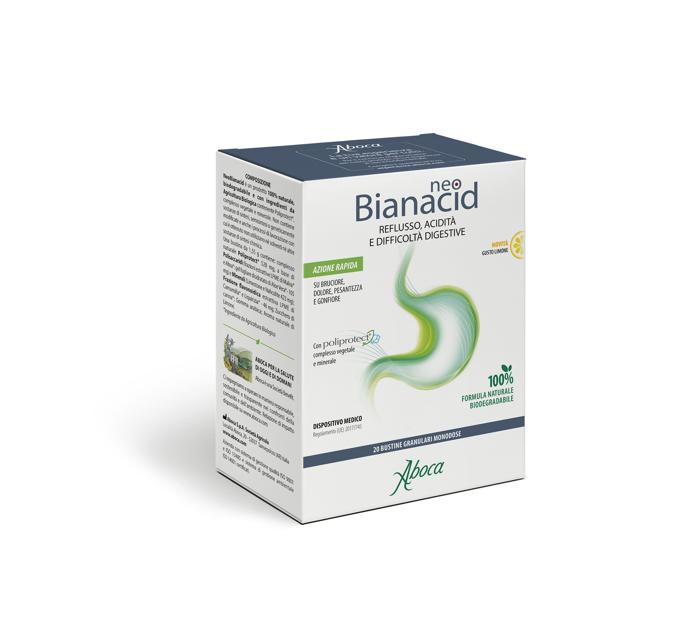 Aboca NeoBianacid Gusto Limone Aboca 20 Bustine - Aboca NeoBianacid Gusto Limone Aboca 20 Bustine