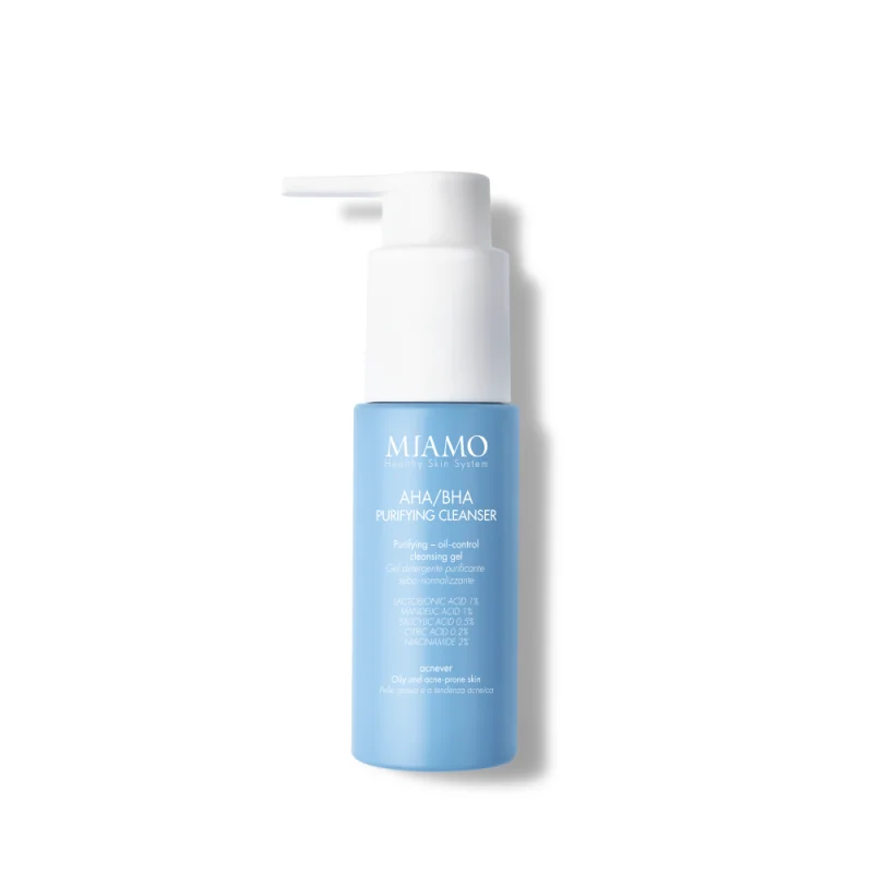 Miamo Acnever AHA/BHA Purifying Cleanser Travel Size - Detergente anti-imperfezioni per pelle grassa a tendenza acneica - 50 ml - Miamo Acnever AHA/BHA Purifying Cleanser Travel Size - Detergente anti-imperfezioni per pelle grassa a tendenza acneica - 50 ml