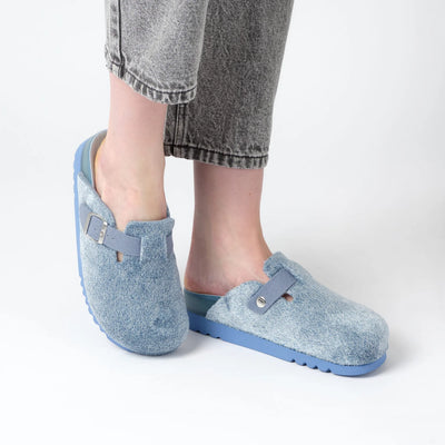 Poppy Microfibre Ciabatta Woman Light Blue N. 39