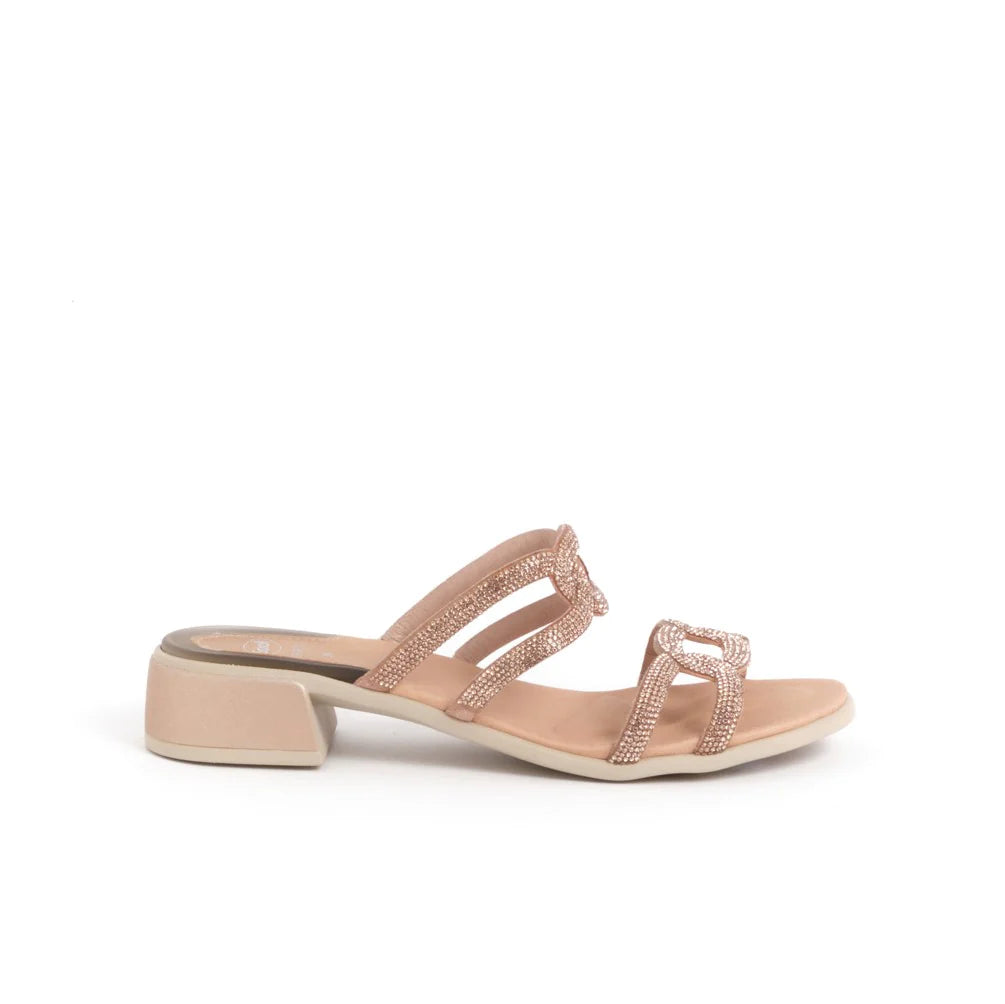 Lipari Sandal Microfibra + Strass Rose Gold N. 39
