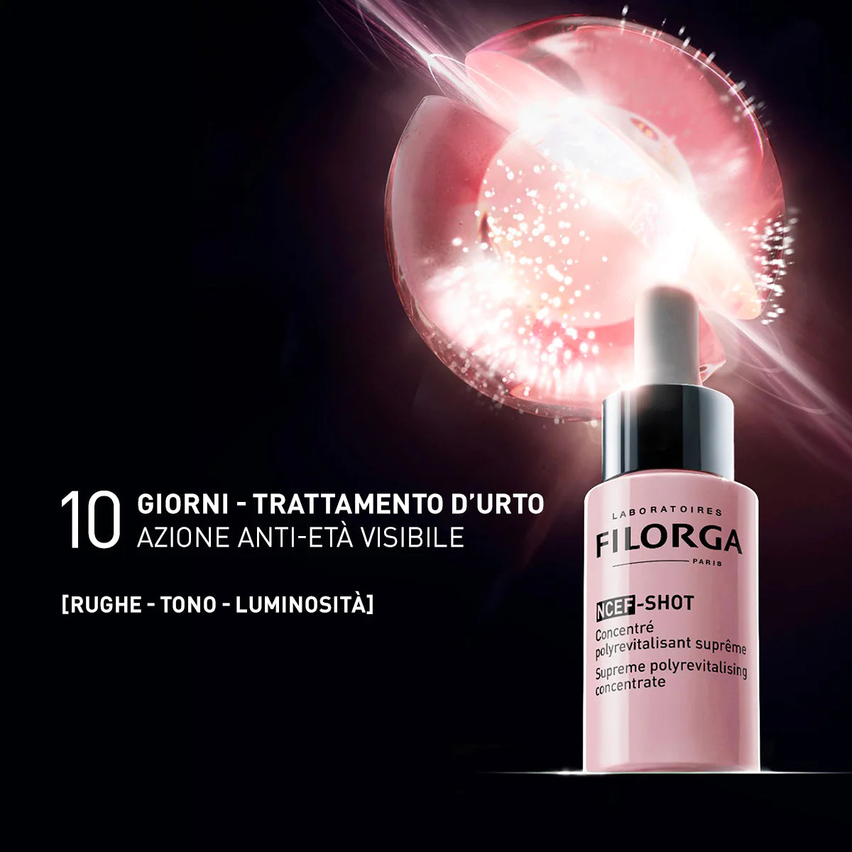 Filorga NCEF Shot Siero Concentrato Rivitalizzante Supremo Rughe, Tono, Luminosità 15ml