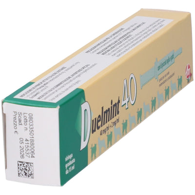 DUELMINT 40 orale pasta 1 siringa 15 ml 40 mg/ml + 2 mg/ml verde