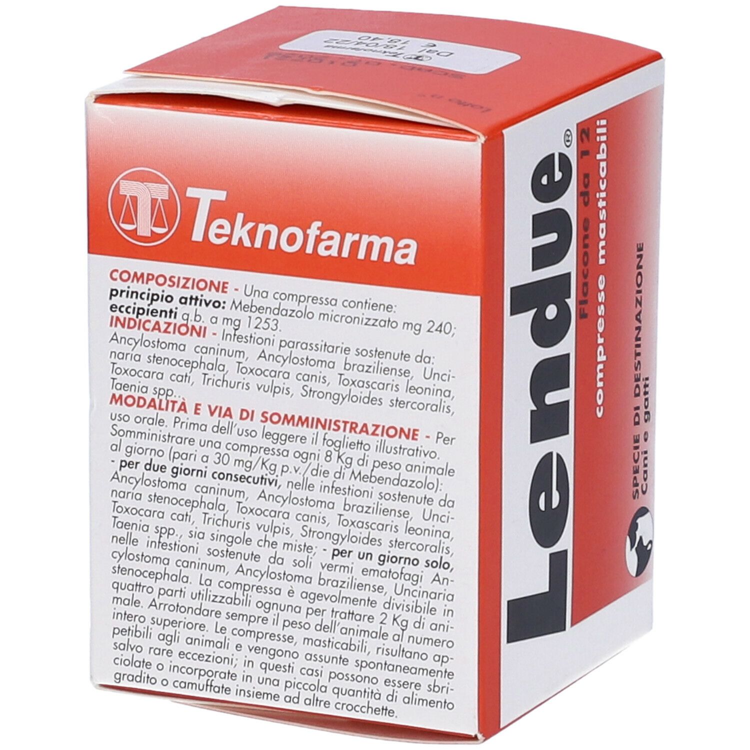 Lendue 240 Mg Compresse Masticabili - Per Cani E Gatti Taglia Piccola e Media