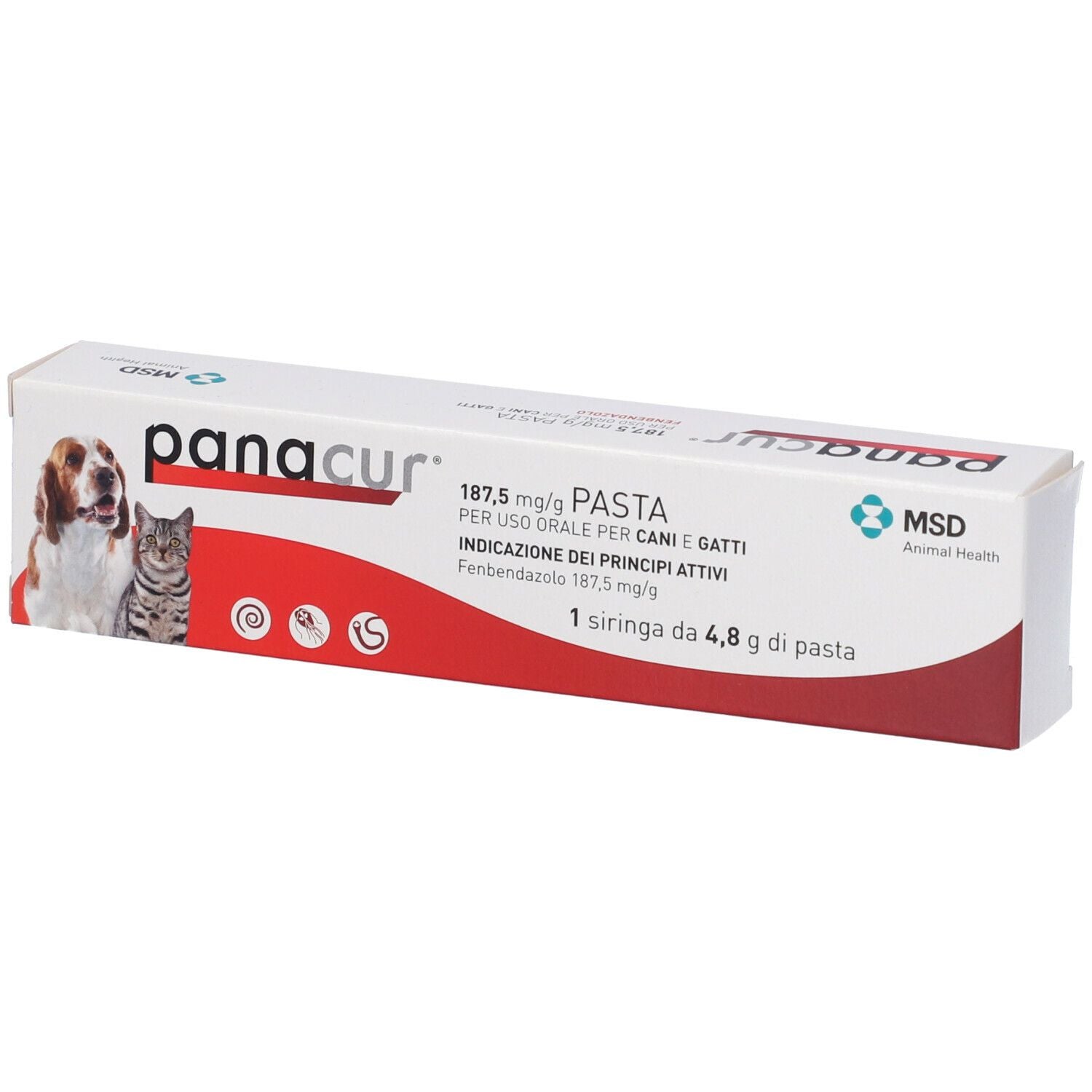 Panacur 187,5 Mg/G Pasta Per Uso Orale Per Cani E Gatti