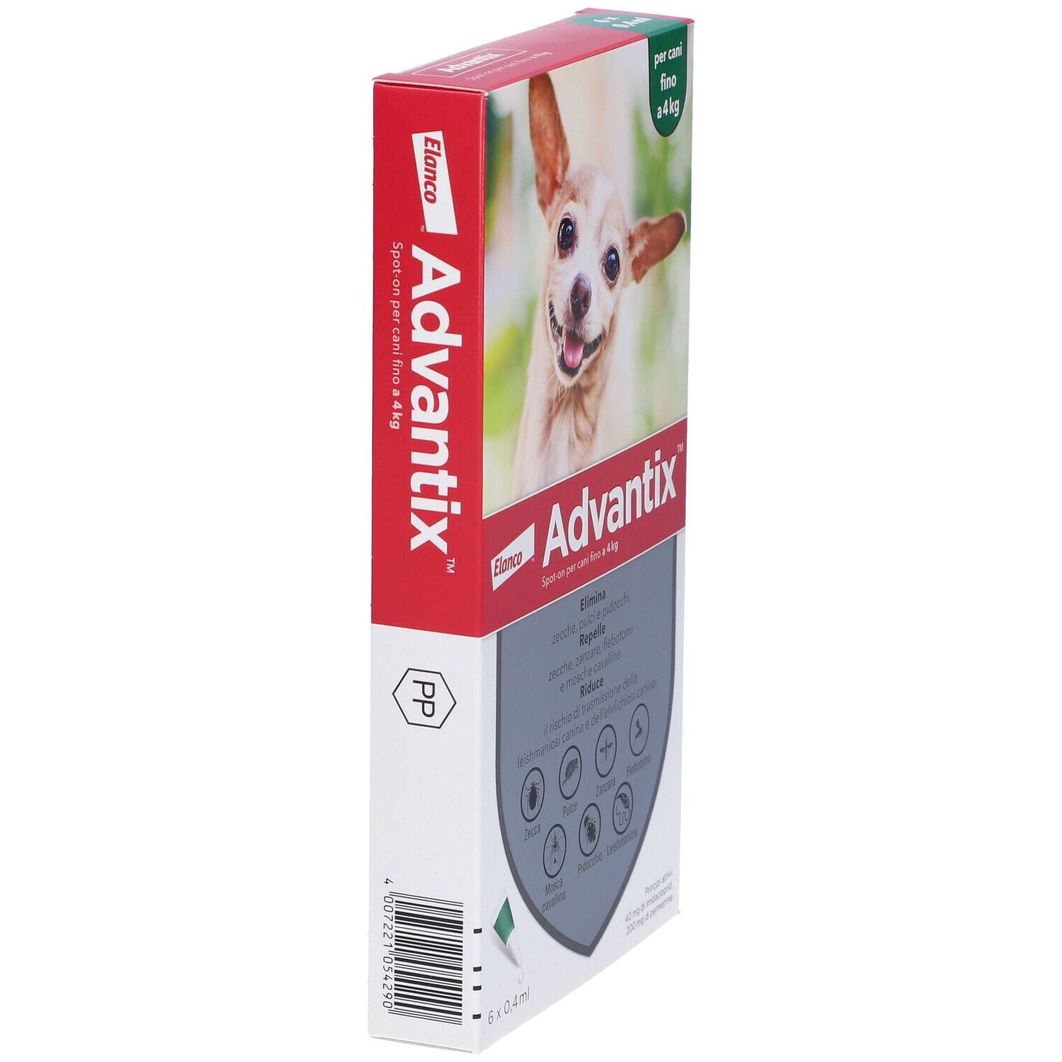 Advantix Spot-On Soluzione Pipette 0,4 ml 40 mg + 200 mg - Per Cani Fino A 4 Kg
