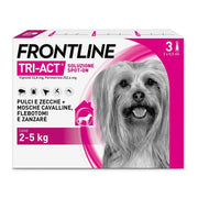 Frontline Tri-Act Spot-On Soluzione 3 Pipette 0,5 ml 33,38 mg +252,4 mg - per cani da 2 a 5 Kg