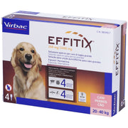 EFFITIX spot-on soluz 4 pipette 4,40 ml 268 mg + 2.400 mg cani da 20 a 40 Kg