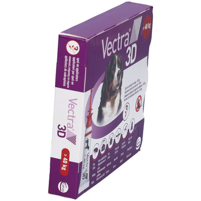 VECTRA 3D spot-on soluz 3 pipette 8 ml 436 mg + 38,7 mg + 3.175 mg cani > 40 Kg, tappo rosso