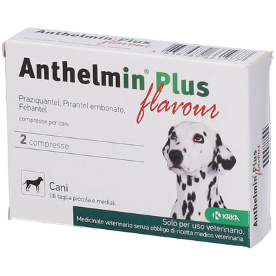 ANTHELMIN PLUS FLAVOUR 2 compresse divisibili 50 mg + 144 mg + 150 mg - Per cani
