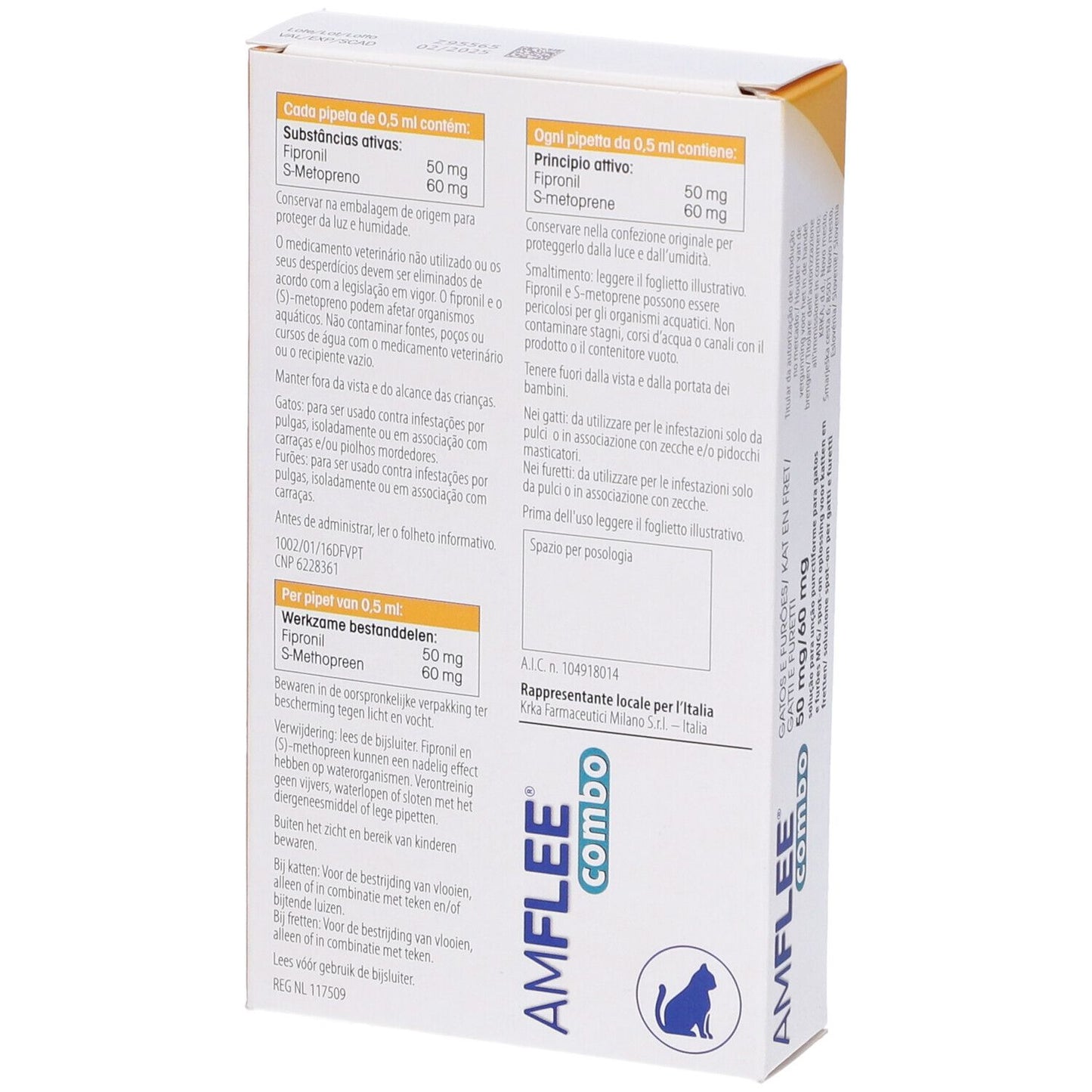 Amflee Combo 50 Mg/60 Mg Soluzione Spot-On -  Per Gatti e Furetti