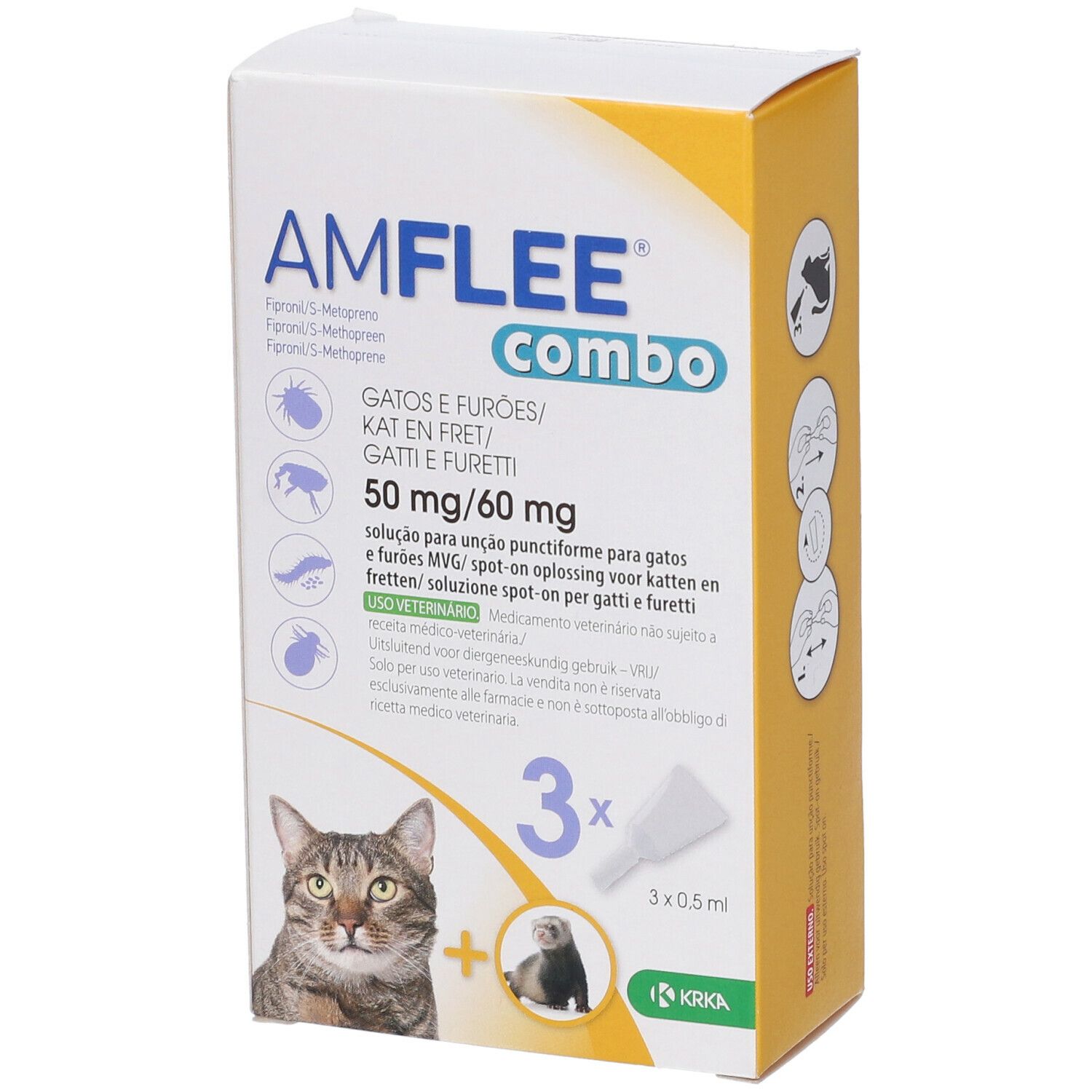 Amflee Combo 50 Mg/60 Mg Soluzione Spot-On Per Gatti E Furetti