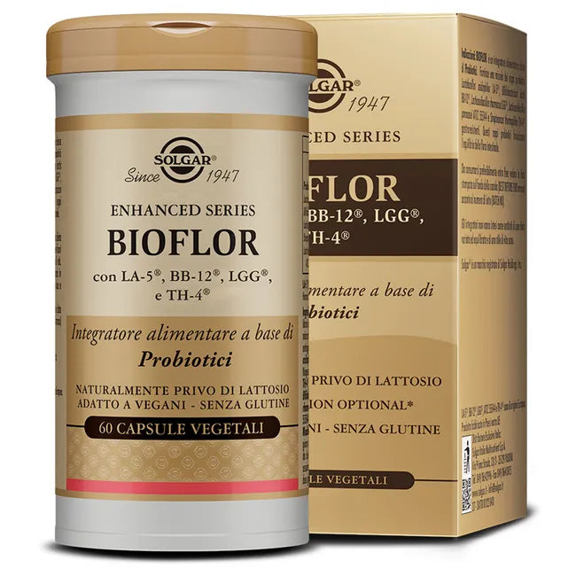 Solgar - Bioflor 60 Capsule Vegetali - Integratore Probiotico per il Benessere dell'Intestino SCAD. 31/03/26