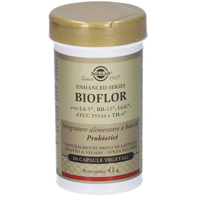 Solgar - Bioflor 60 Capsule Vegetali - Integratore Probiotico per il Benessere dell'Intestino