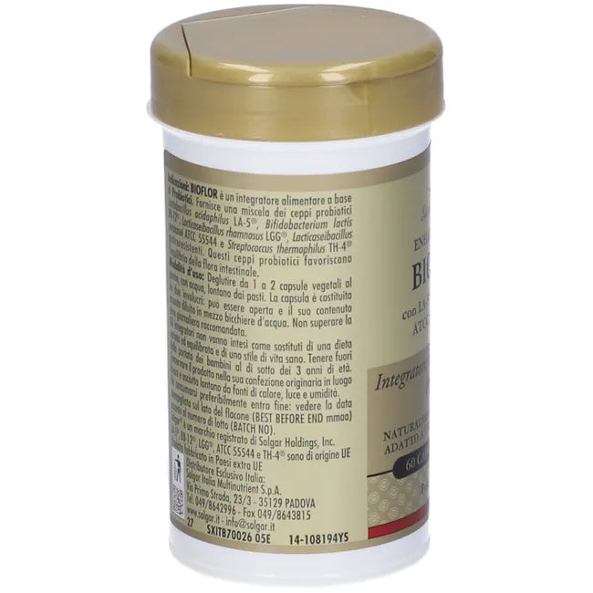 Solgar - Bioflor 60 Capsule Vegetali - Integratore Probiotico per il Benessere dell'Intestino