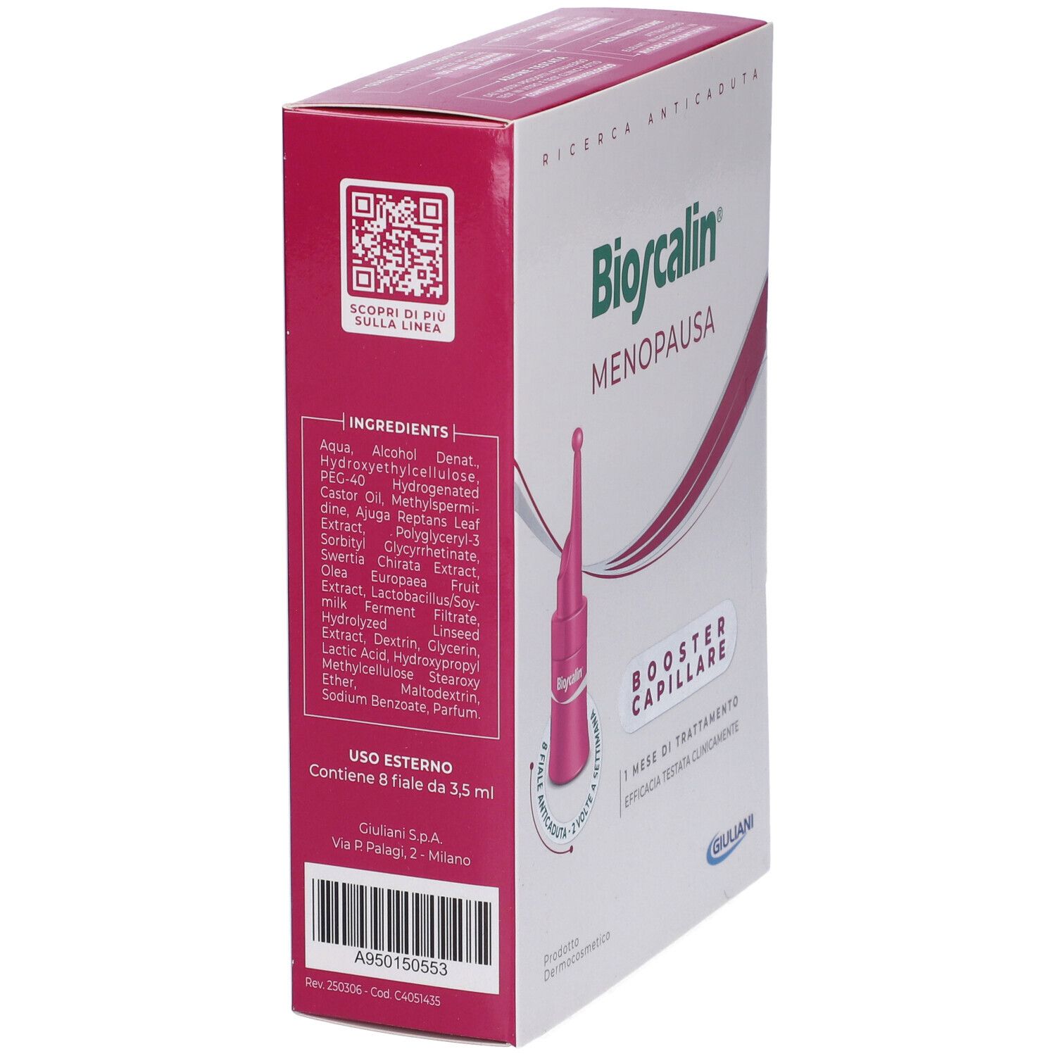 Bioscalin Menopausa Donna Trattamento Rinforzante Capelli 8 fiale