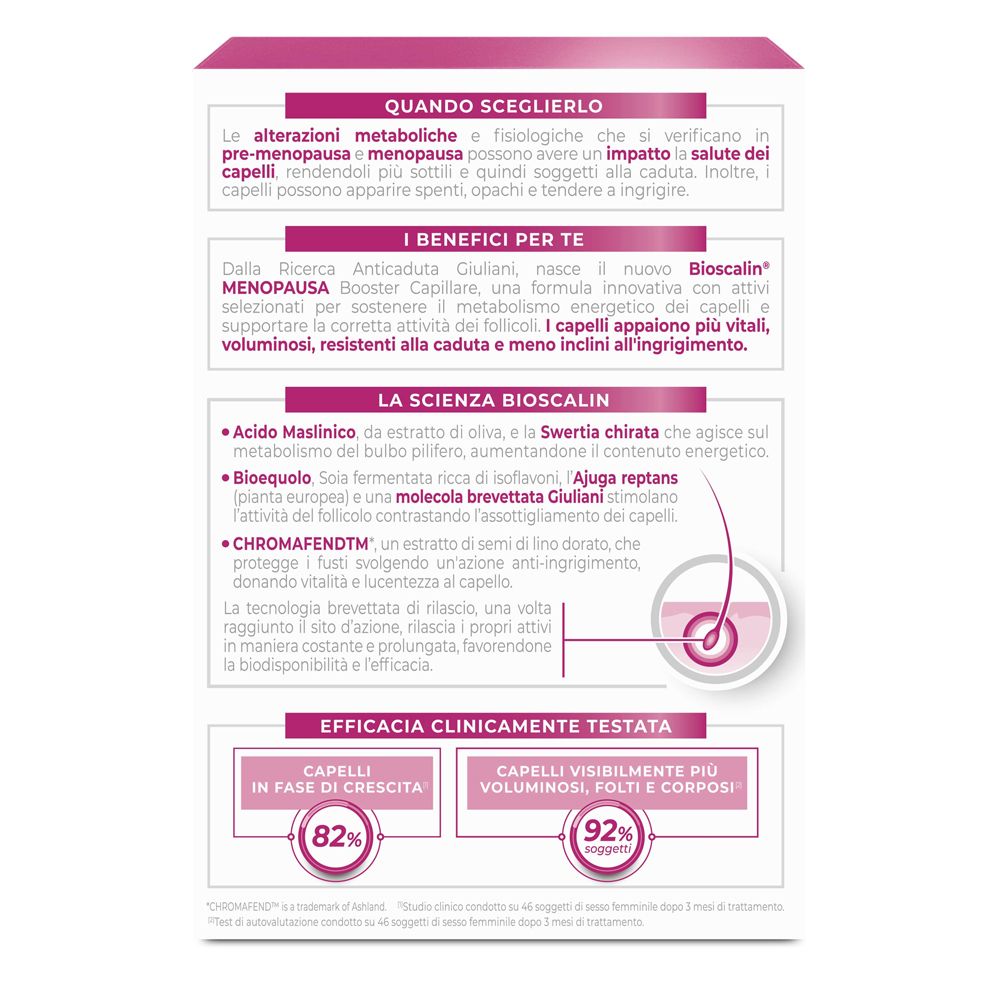 Bioscalin Menopausa Donna Trattamento Rinforzante Capelli 8 fiale