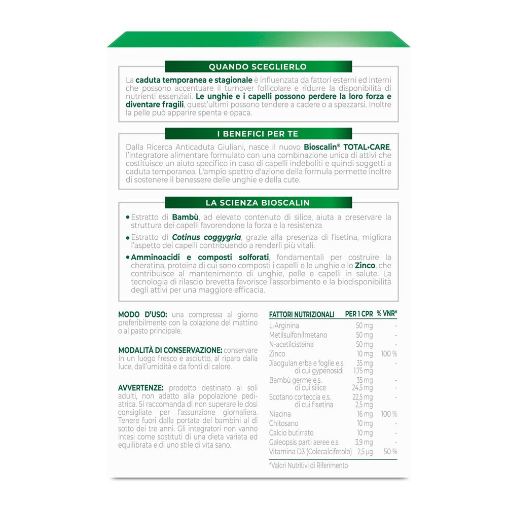 Bioscalin Total Care 30 Compresse