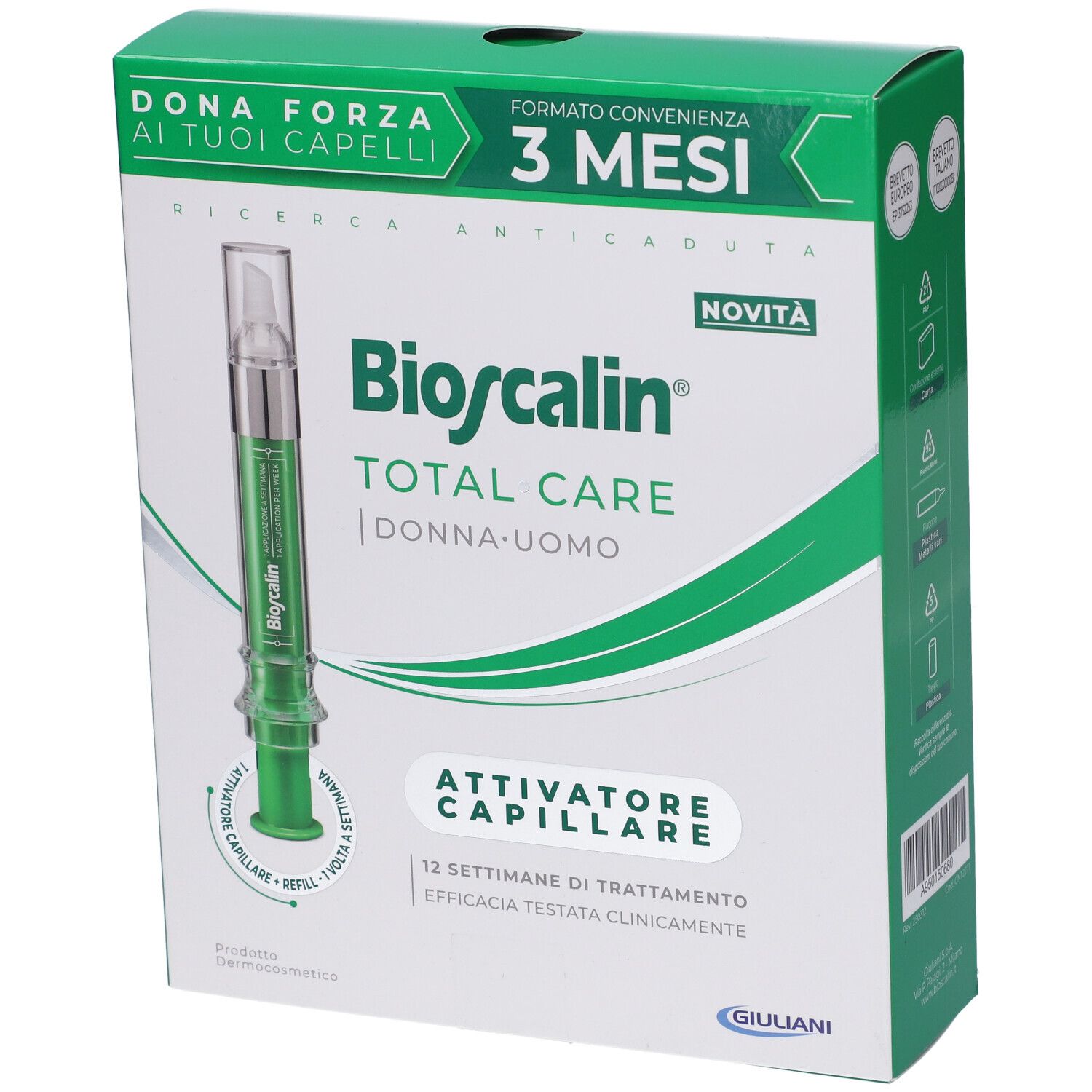Bioscalin Attivatore Capillare 3 Mesi Trattamento Total Care 10ml+1 refill