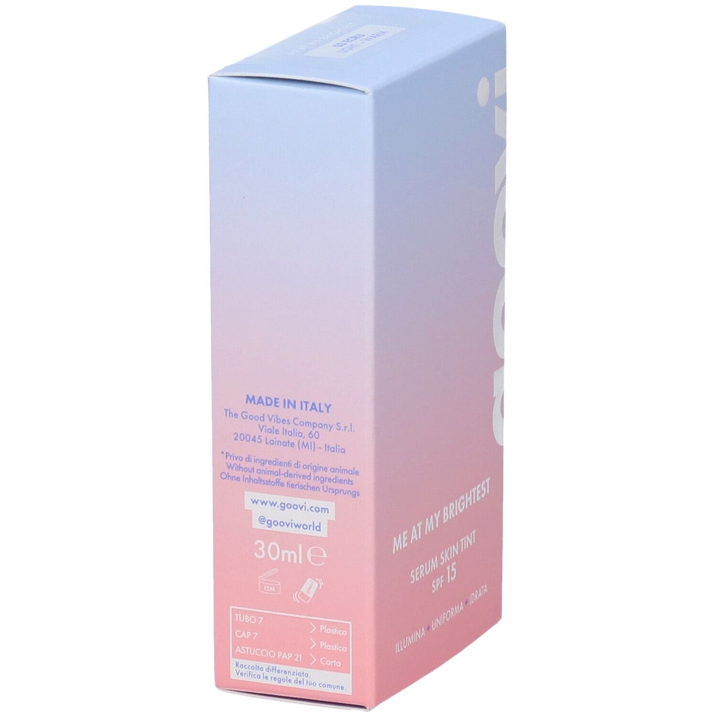 Goovi Me At My Brightest Siero Skin Tint SPF15 Tonalità 03 Ecru