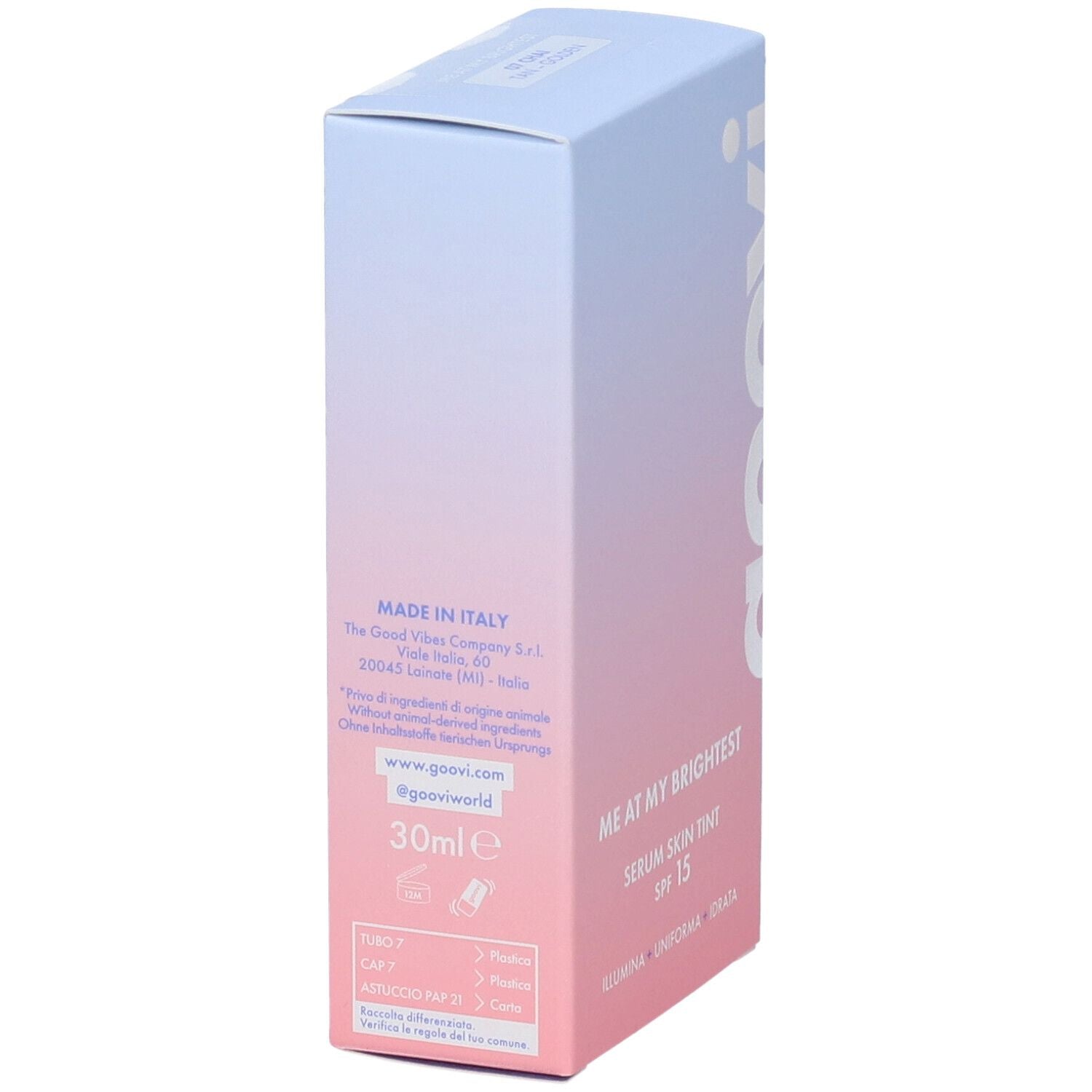 Goovi Me At My Brightest Siero Skin Tint SPF15 Tonalità 07 Chai