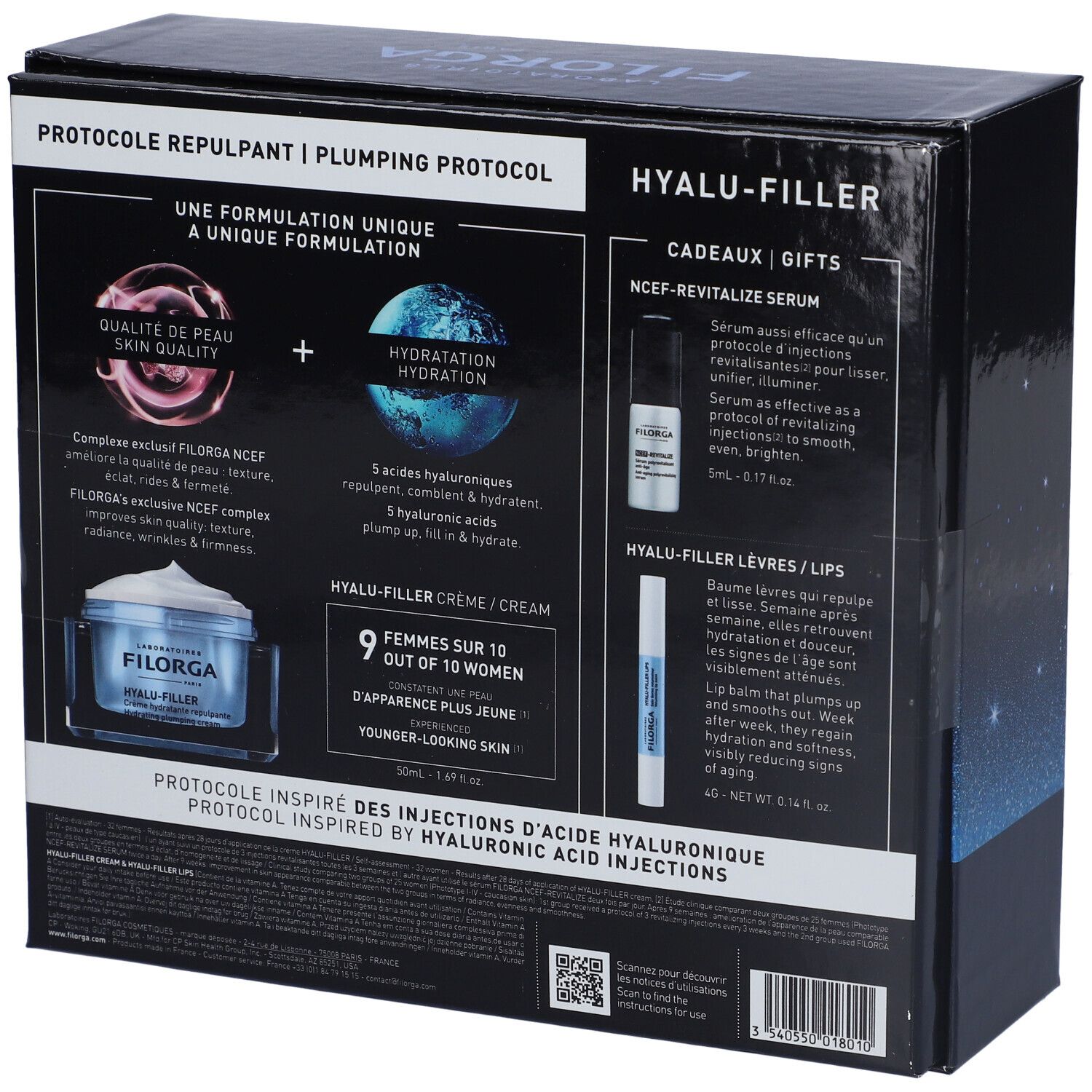 FILORGA XMAS Cofanetto  HYALU FILLER 2025 1 HYALU FILLER CREMA50 ML + 1 NCED REVITALIZE SERUM 5 ML + 1 HYALU FILLER LIPS 4ML