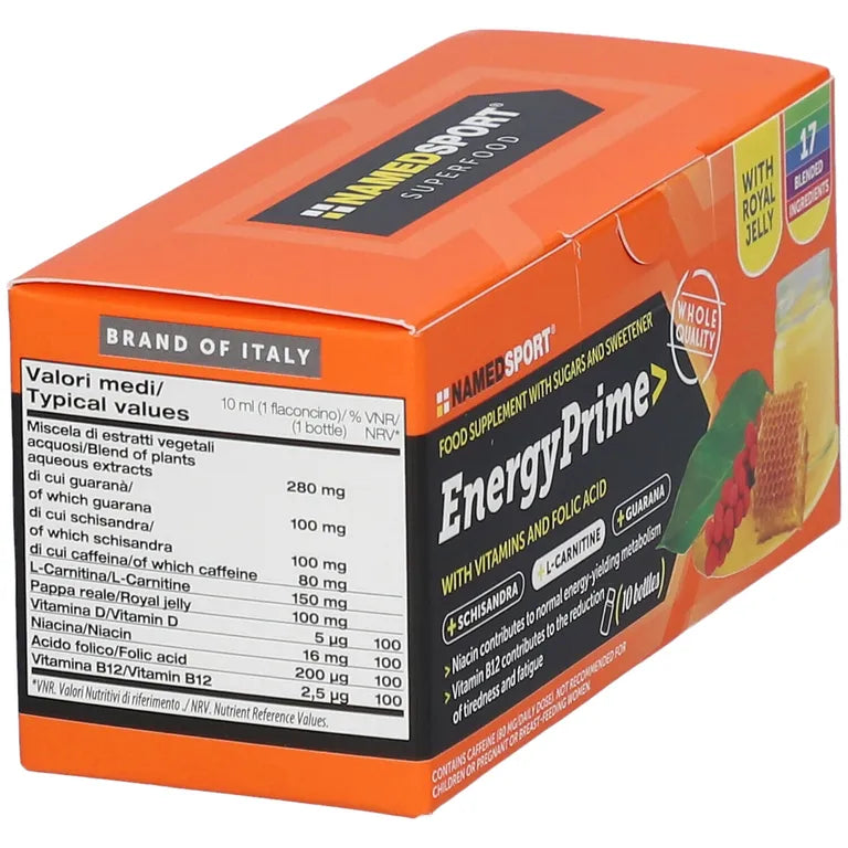 Energy Prime 10 flaconcini - Integratori per resistenza alla fatica - Named Sport