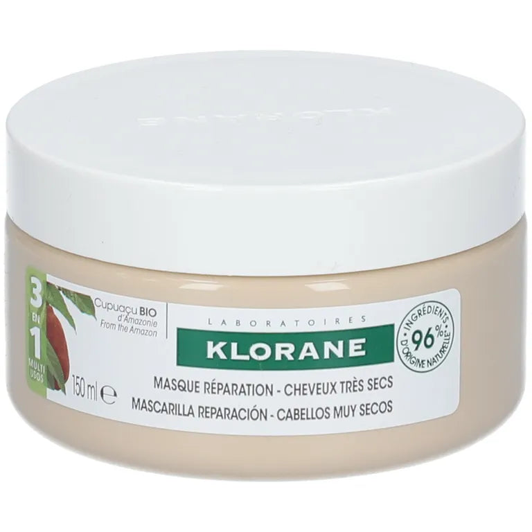 Klorane Maschera 3 in 1 al Cupuaçu BIO Ristrutturante 150ml - Capelli molto secchi