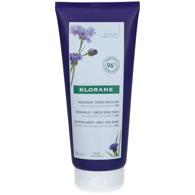 KLORANE Balsamo dopo shampoo alla Centaurea BIO 200ml - Anti ingiallimento Capelli grigi e biondi