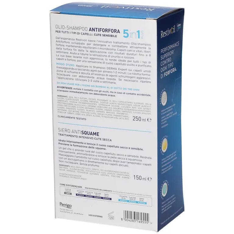 Restivoil Derma Expert Sistema Antiforfora 5 in 1 Shampoo + Siero - Restivoil Derma Expert Sistema Antiforfora 5 in 1 Shampoo + Siero