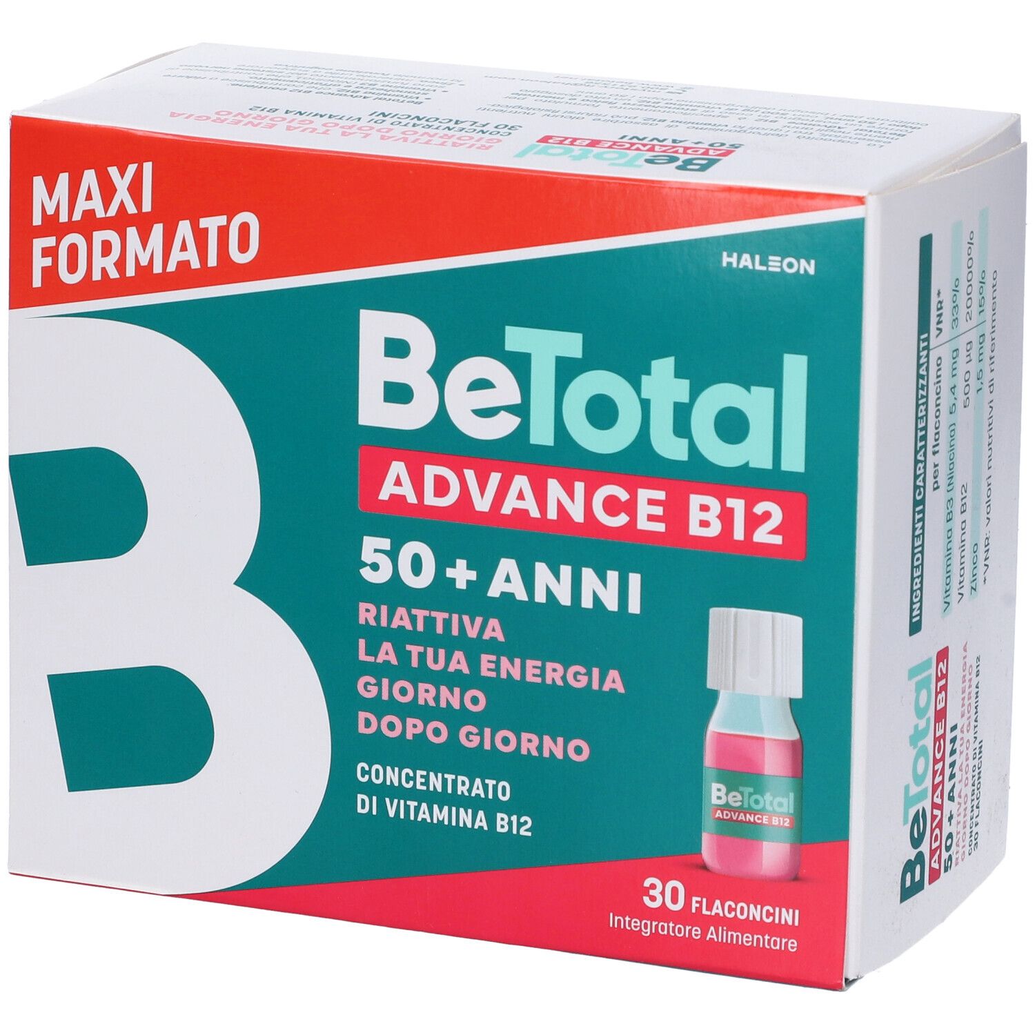 Betotal Advance B12 - 30 Flaconcini Integratore Alimentare Vitamina B12 Vitamina B Zinco - 50+ Anni - Betotal Advance B12 - 30 Flaconcini Integratore Alimentare Vitamina B12 Vitamina B Zinco - 50+ Anni