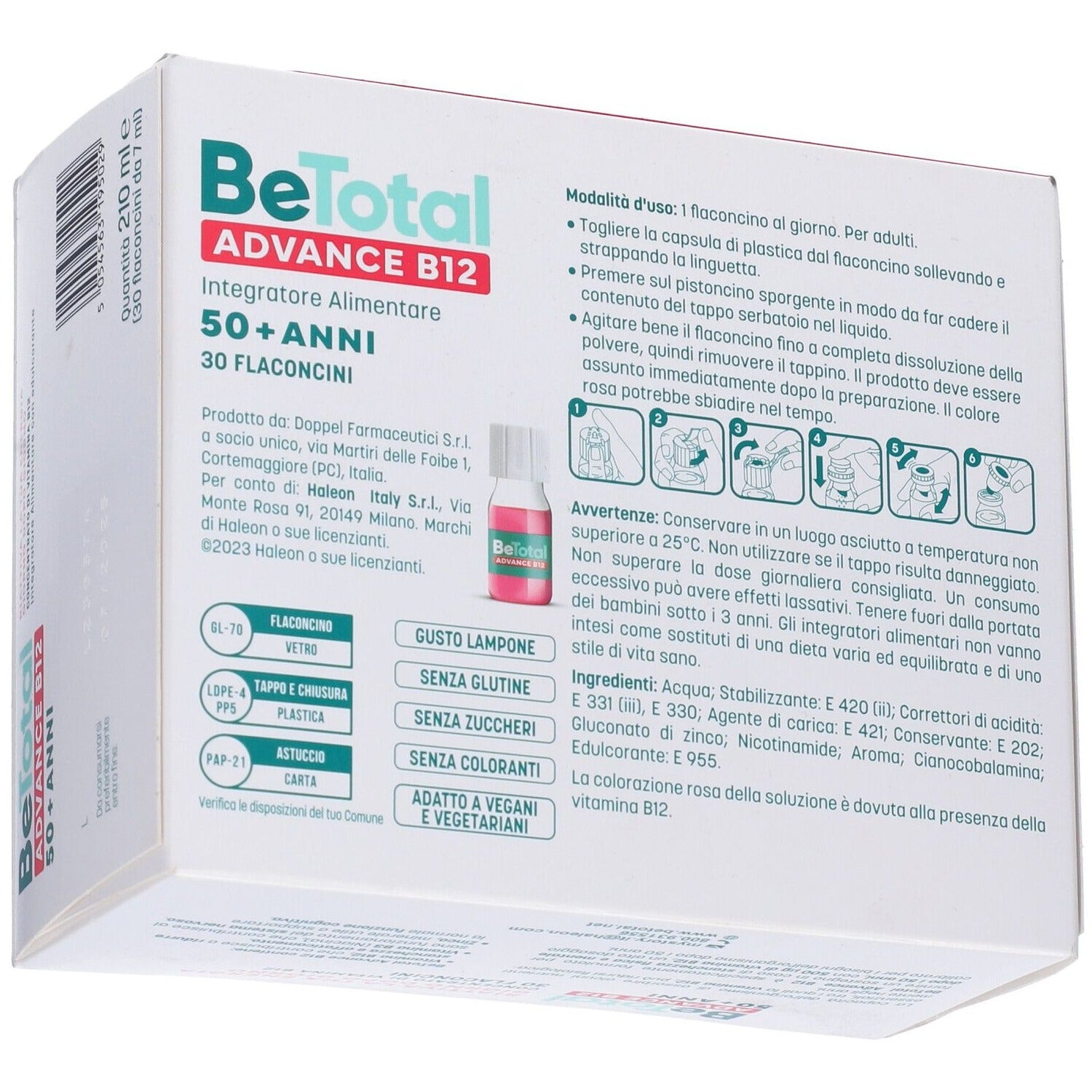 Betotal Advance B12 - 30 Flaconcini Integratore Alimentare Vitamina B12 Vitamina B Zinco - 50+ Anni - Betotal Advance B12 - 30 Flaconcini Integratore Alimentare Vitamina B12 Vitamina B Zinco - 50+ Anni